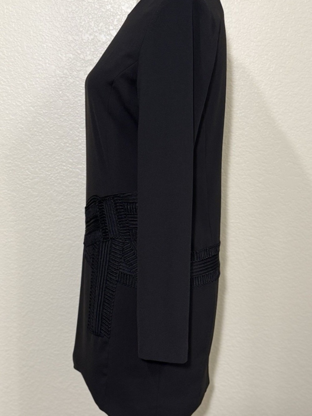 Thom Browne Womens Small Black Cord Embroidered RWB Tab Mini Dress - Picture 2 of 9